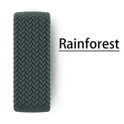 Braided Solo Loop Strap for Apple Watch - Elegant and Comfortable Wristband Bracelet (Rainforest Green)