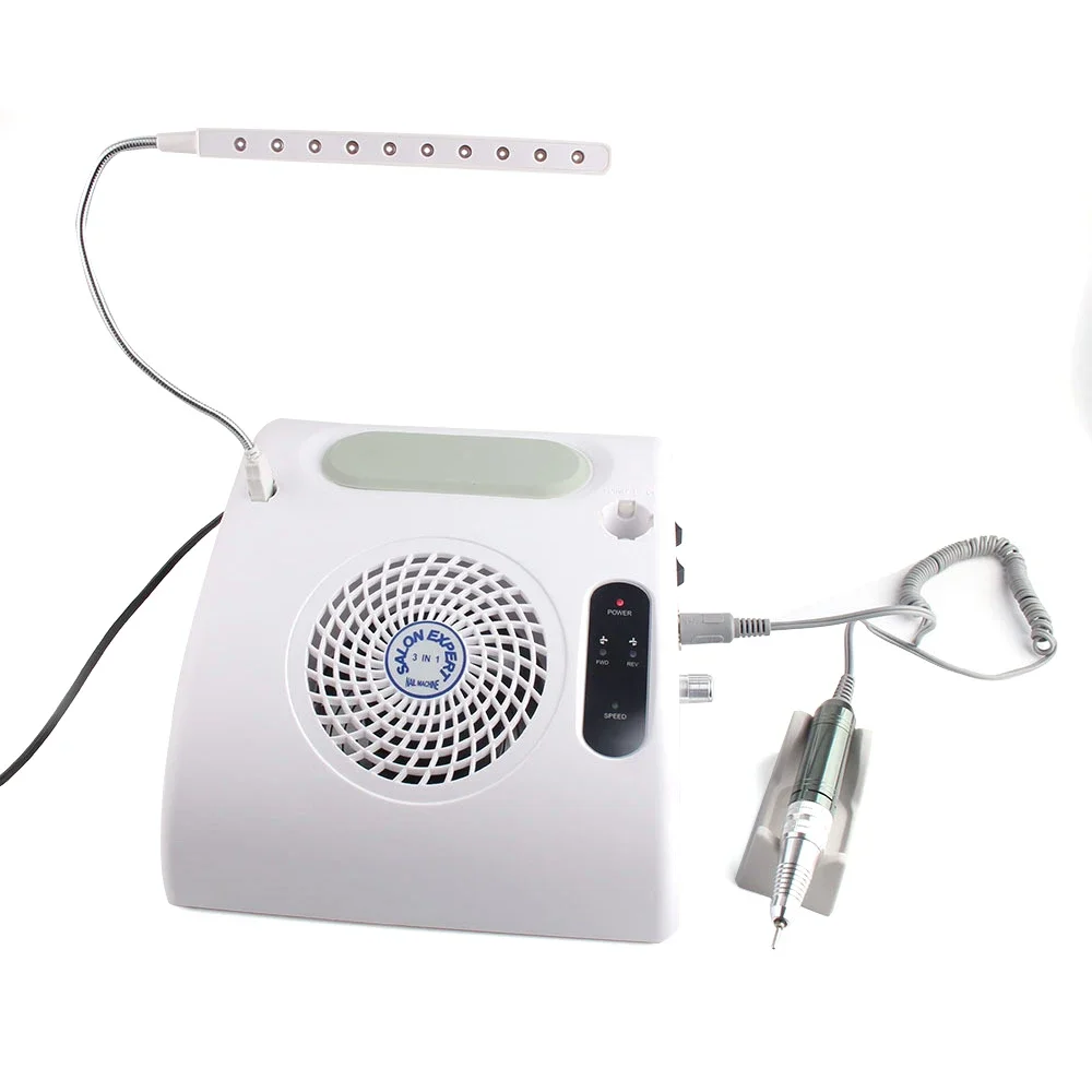 

New 3 in 1 professional table nail e drill vacuum machine with art lamp