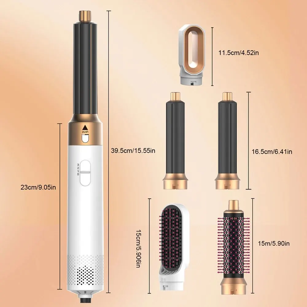 Styler professionale per capelli ad aria 5 In 1 arricciacapelli a basso rumore che raddrizza l'asciugatura dei capelli spazzole ad aria calda da 1000W