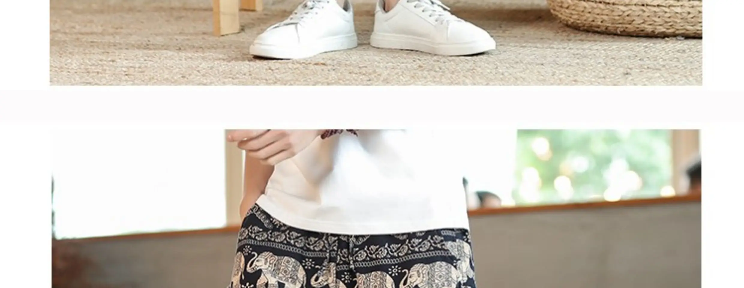 hosen herren jogginhose herren gym Frühling Sommer Elefanten druck Baumwolle Leinen lässige Hose Männer elastische Taille in voller Länge Harems hose Männer Jogging hose männliche Streetwear – Detail 8