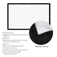 Supersize 180 200 250 300 inch 300inch Portable Projector Screen Canvas Curtain Projection Screen Home Outdoor Office Projector - Image 4