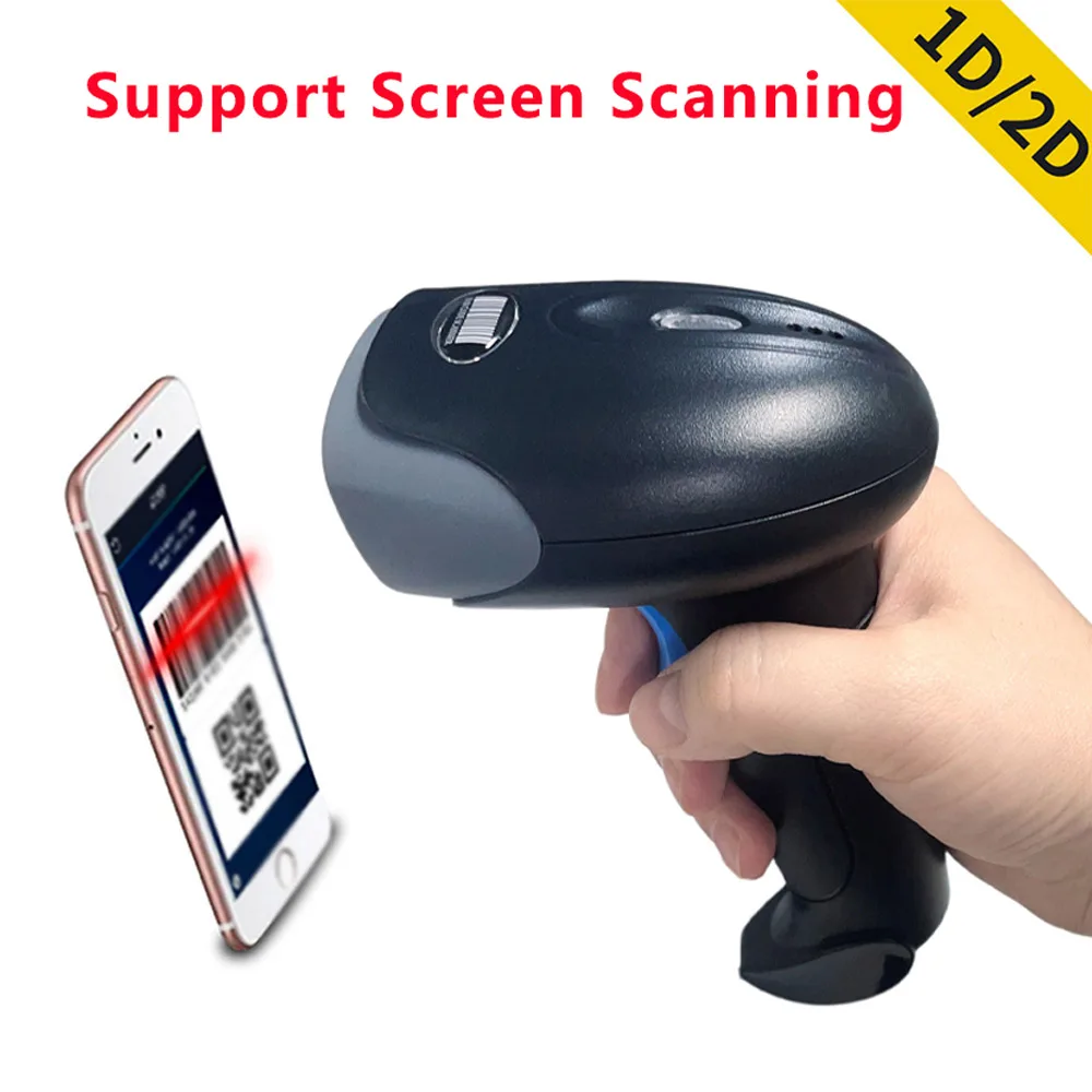2D QR Reader Scanner 1D/2D Handheld Barcode Scanner Bar Reader Portable QR USB 2.4G Wireless PDF417 Data Matrix Code