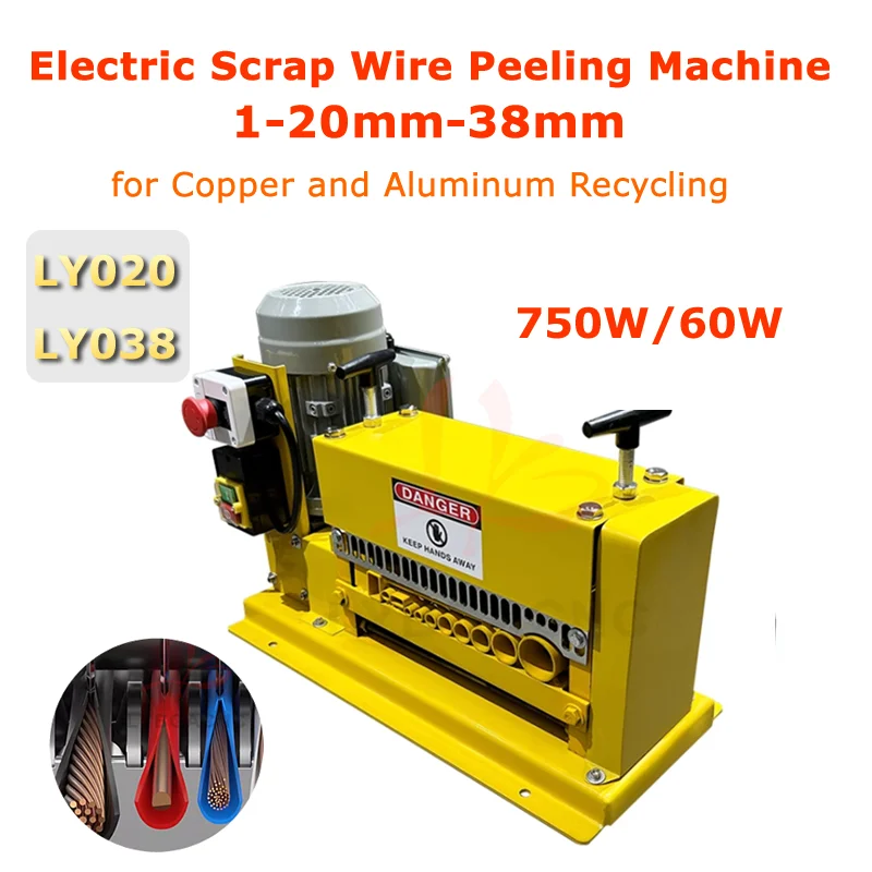 

Electric Wire Stripping Machine 1-20mm 1-38mm Cable Stripper 60W 750W Copper Peeler For Copper Aluminium Wire Recovery