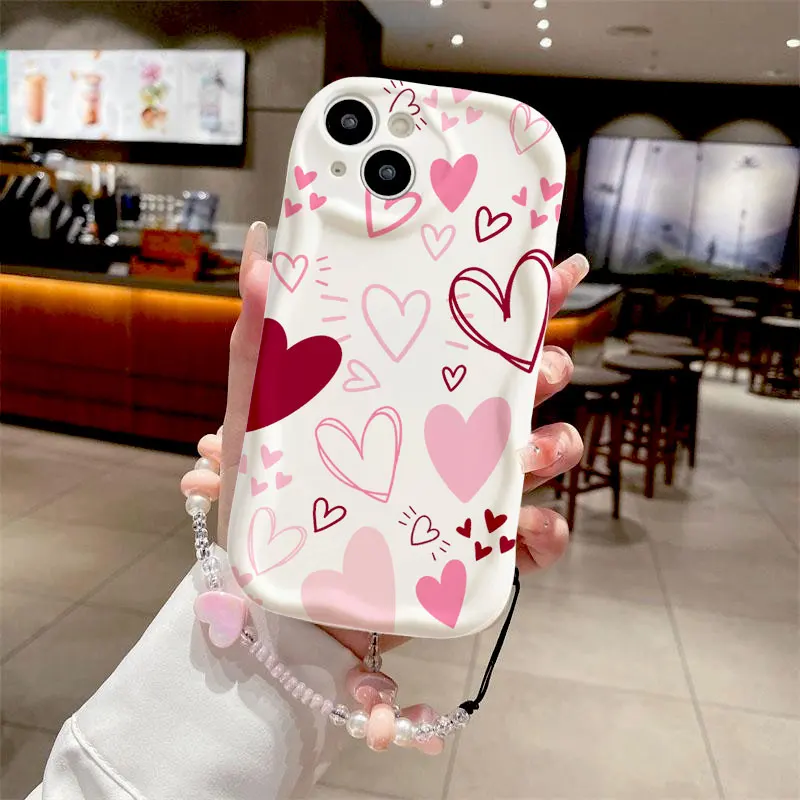 Elegant Heart Flower Chain Phone Case - Chic & Stylish Protection