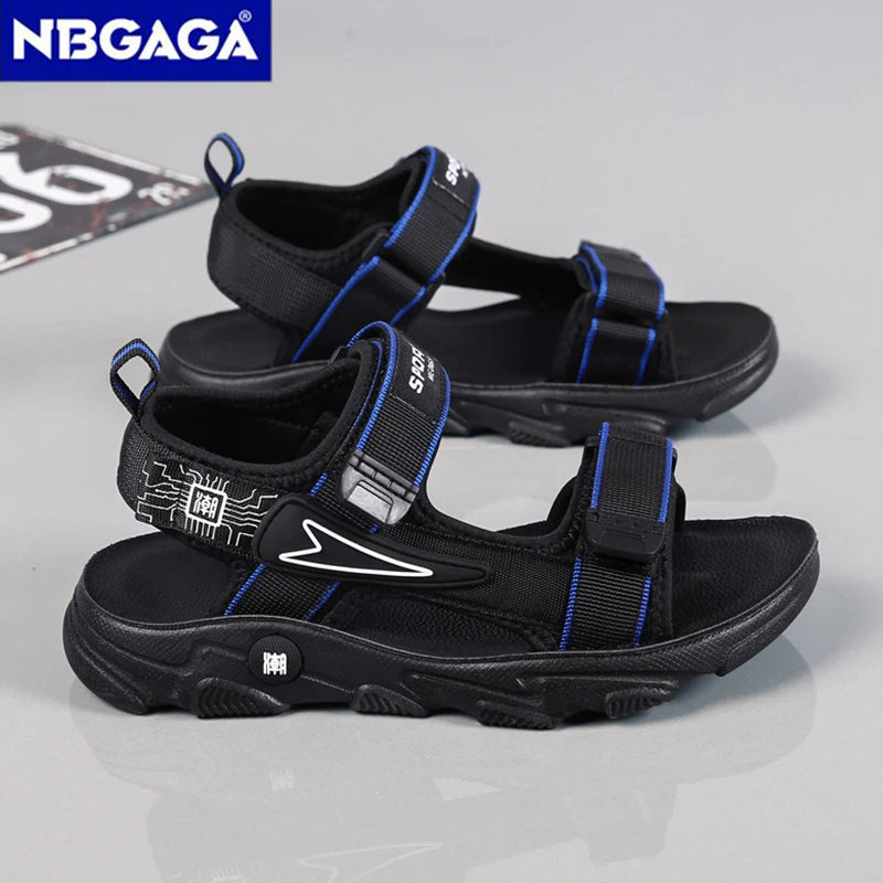 Summer Boy Leather Sandals Breathable Non-slip Durable Kids Outdoor Beach Shoes Lightweight Trend Casual Slippers Children kids shoes children sandals kids sandals beach shoes