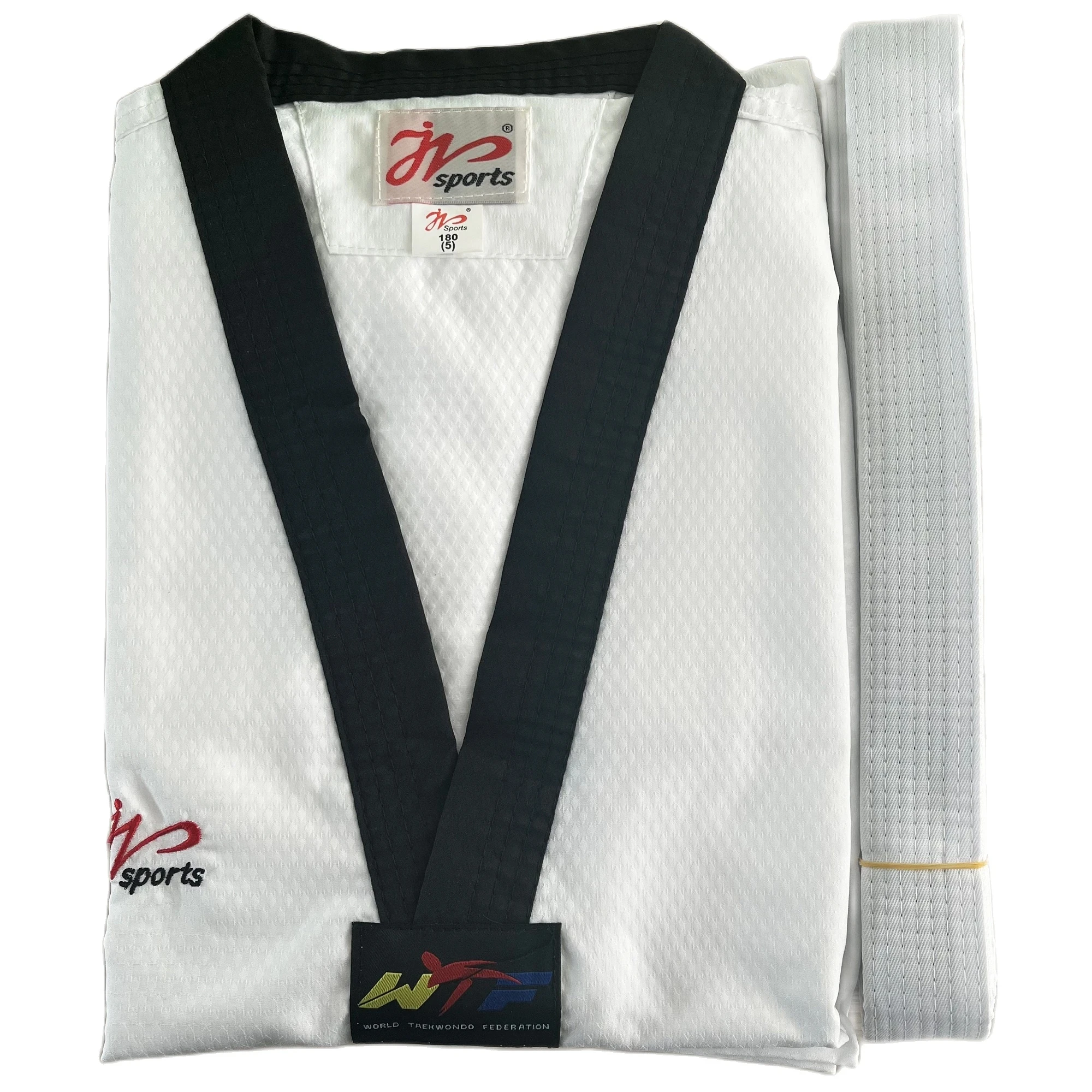 Wit Taekwondo Uniform Voor Concurrentie Dagelijkse Training Wtf Logo Karate Judo Dobok Kleren Kinderen Volwassen Unisex Vechtsport Gi