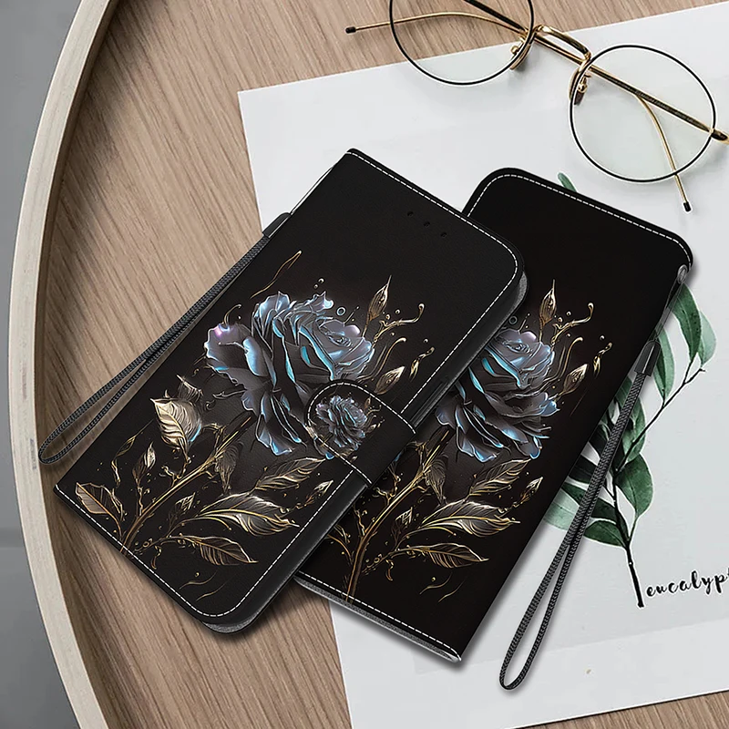 Stand Flip Painted Pattern Wallet Case