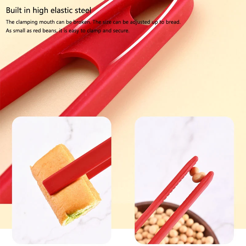 Silicone Tongs Food Grade Home Kitchen Cooking Thickened Long Handle BBQ Grill Clip