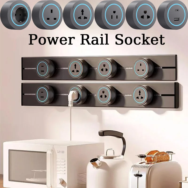 ปลั๊กรางไฟรูปแบบใหม่ ปลั๊กอะแดปเตอร์คุณภาพสูงสําหรับเครื่องใช้ในครัวในครัวเรือน ปลั๊กไฟติดผนังมาตรฐาน UK EU AU พร้อม USB 1
