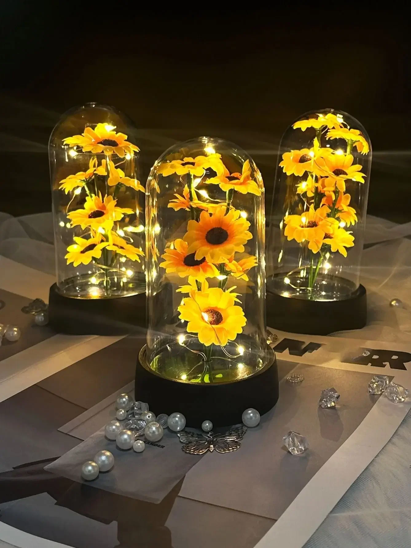 Künstliche Sonnenblumen Plastikset Valentinstag Muttertag Ewige Blume Geschenk Geburtstagsgeschenk Kann Leuchten – Detail 3