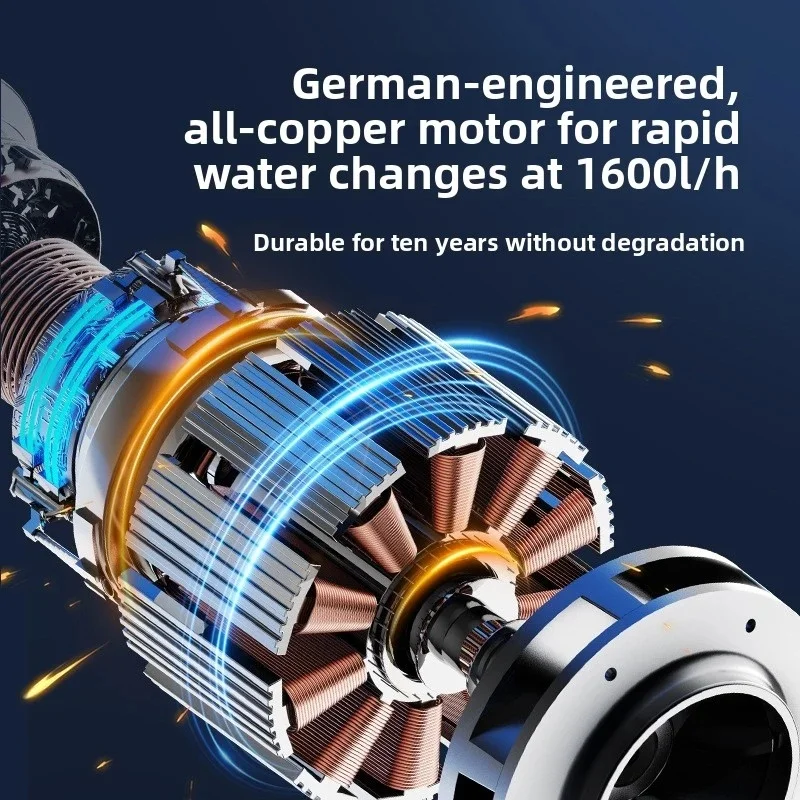 Cambiador de Agua Eléctrico para Acuarios de 12V – Limpiador de Grava y Arena de Fondo Ultrarrápido con Flujo Ajustable para Peceras de Peces y Tortugas