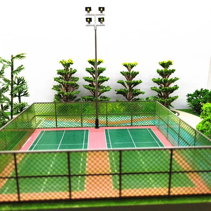 4 PCS HO Scale Model Lighting Tower,Tower Lights Model Lights Layout Lamppost For Train/Garden/Playground/Stadium 6