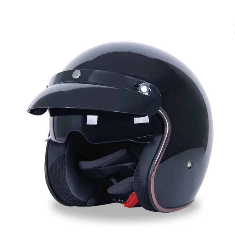 Jiekai-レトロなオートバイのヘルメット,ヴィンテージ