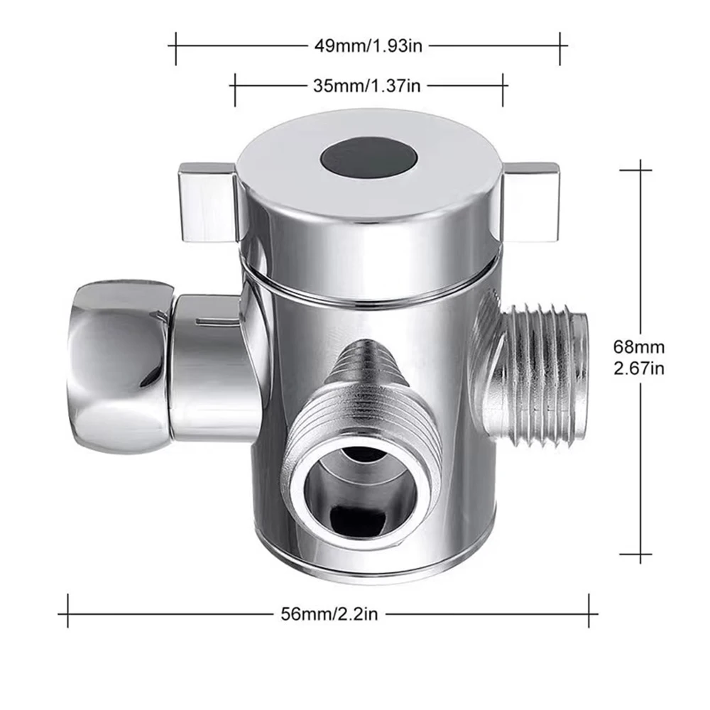 3-Way Shower Arm Diverter Valve Adjustable G1/2" Switch Faucet Adapter Hand Showerhead Connector Splitter Bathroom Accessories