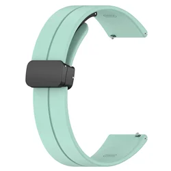 Magnetic Silicone Watch Strap, 20mm/22mm - Universal Fit - 22mm width band (Teal)