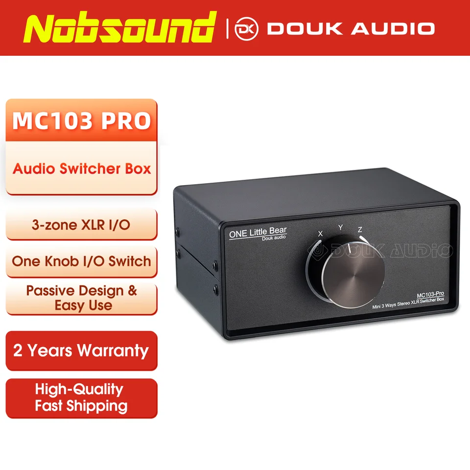 Little Bear Selettore Audio XLR 3-in-1/1-in-3 - Splitter Stereo Passivo Per Studio