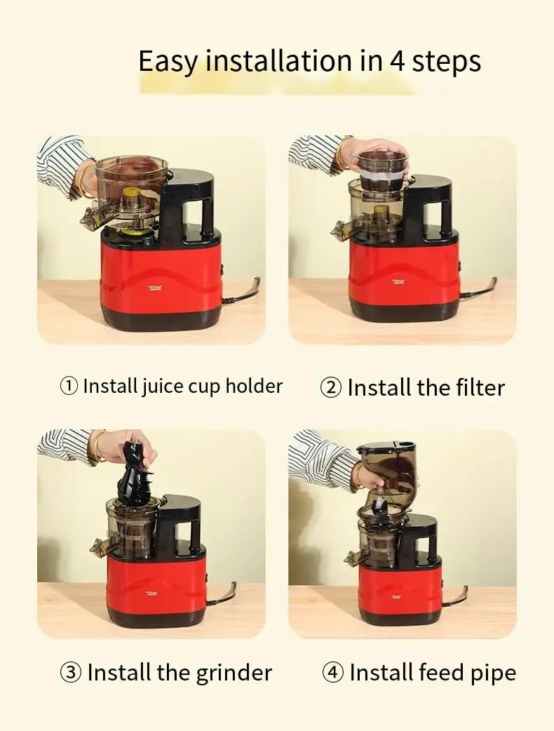 Cold Press Juicer Machine, Slow Juicer Cold Press, 500W Slow