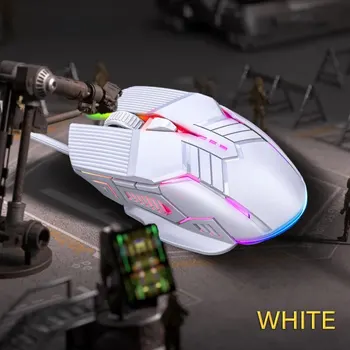 GM6 Wired Mouse RGB Mice Wired Computer Mause LED Backlit Ergonomic Gaming Mouse For Laptop PC 8