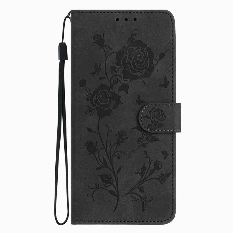 Elegant Rose Flower Wallet Phone Case Cover