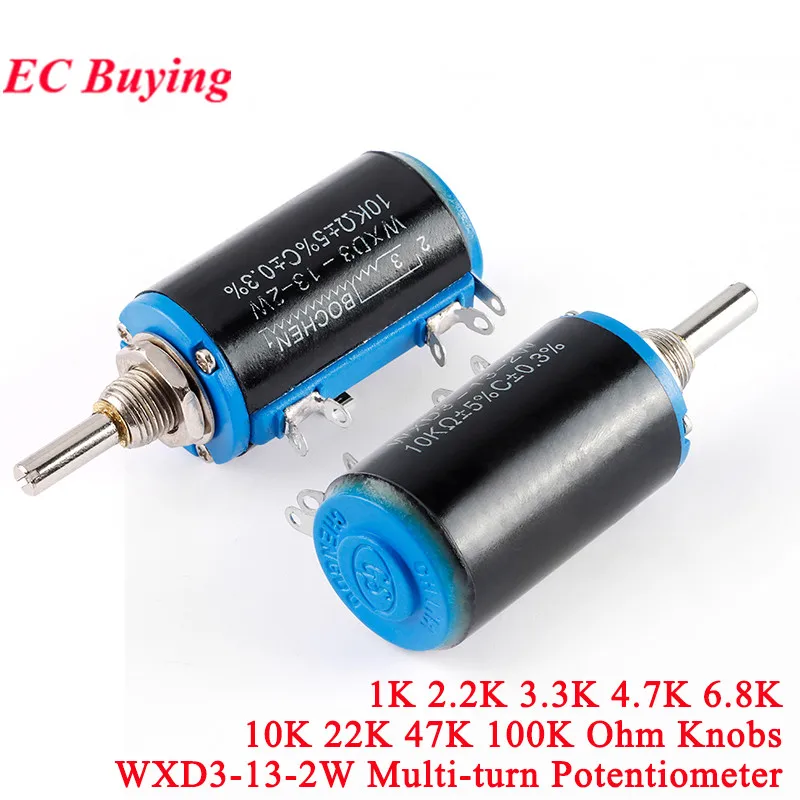 Wirewound Multi-Turn Potentiometer Rotary Switch WXD3-13-2W 1K 2.2K 3.3K 4.7K 5.6K 6.8K 10K 22K 47K 100K 220R 470R 220 470 ohm