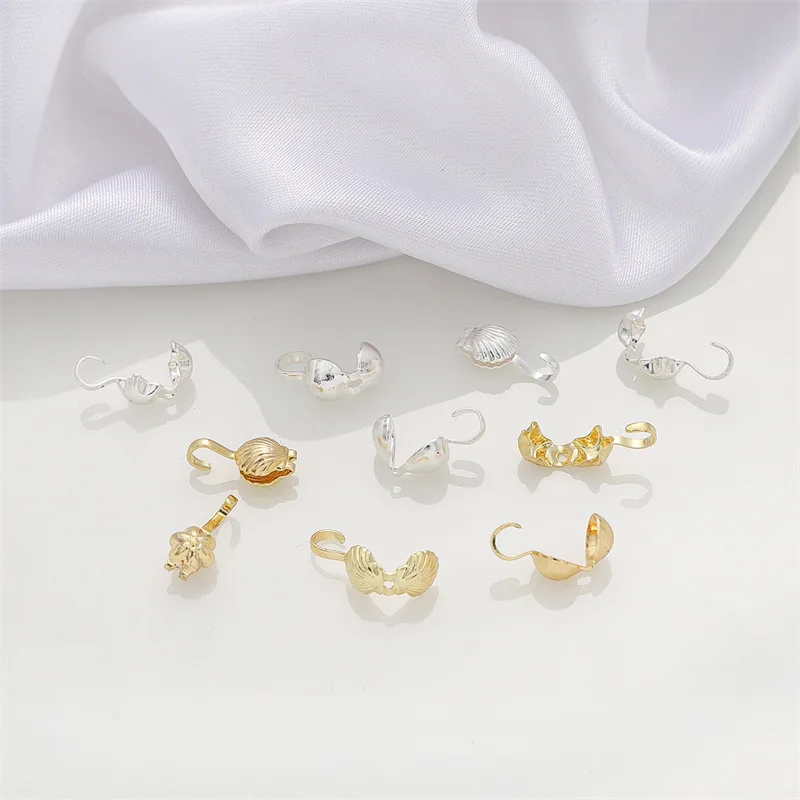 20Pcs 14K Gold Farbe Stern Form Ende Quetschperlen Mit Haken Kalotte Abdeckung Perlen Stecker DIY Halskette schmuck Machen Komponenten – Detail 8