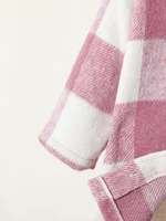 Tenue d'automne pour bébé fille, veste à carreaux rose blanc, sweat-shirt à capuche, pantalon long, ensemble trois pièces, vêtements de rue quotidiens 4