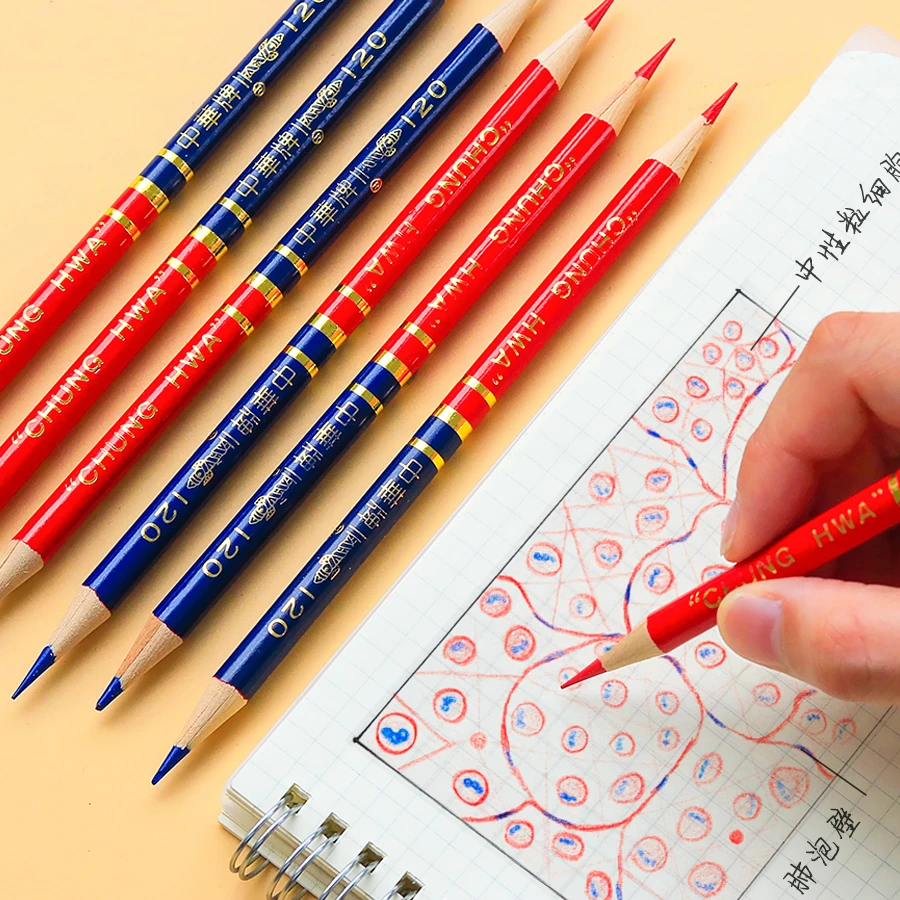 Red Blue Pencils | Color Red Blue Pencil | Pencil Nurse Draw - 10pcs Blue - Aliexpress