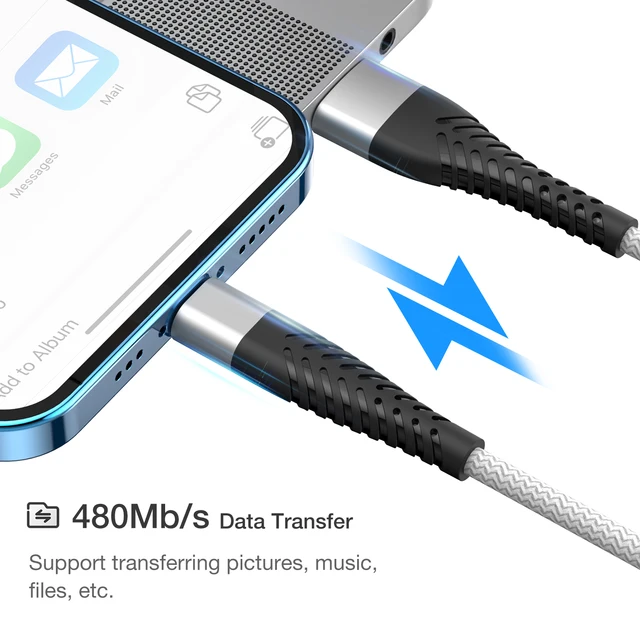아이폰과 아이패드용 필수 고속 충전 USB 케이블