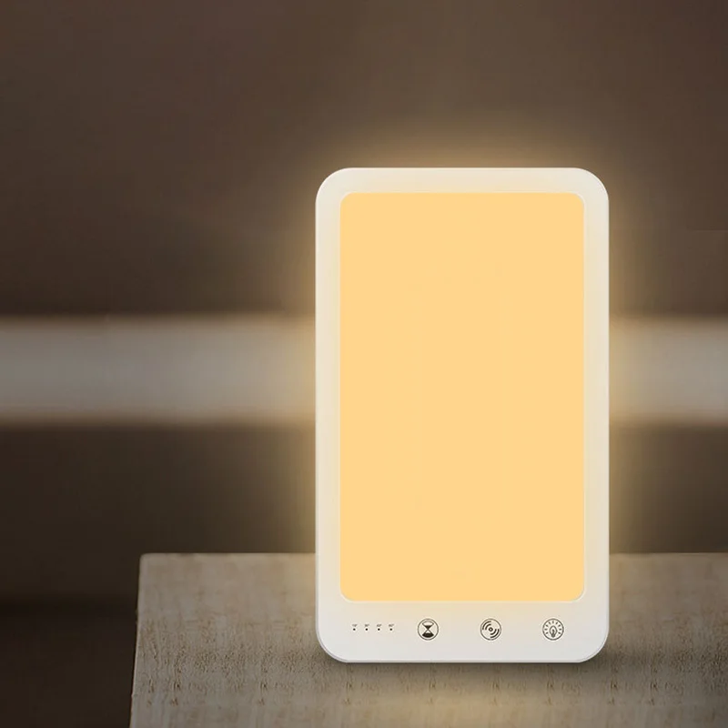LED SAD Light Therapy Lamp for Seasonal Anxiety 5 Dimming Modes Night Light Phototherapy 10000lux Protable UV-Free Daylight Lamp