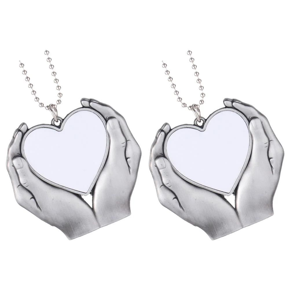 

Hands Hold Love Heart Hanging Pendant Decorative Household Car Hanging Ornament Valentine'S Day Metal Keychain For Gift