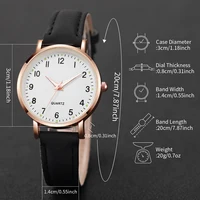 4/6PCS Women Quartz Watches Set Ladies Arabic Dial Wristwatch Fashion Leather Strap With Heart Bracelet Reloj Mujer(Without Box) 6