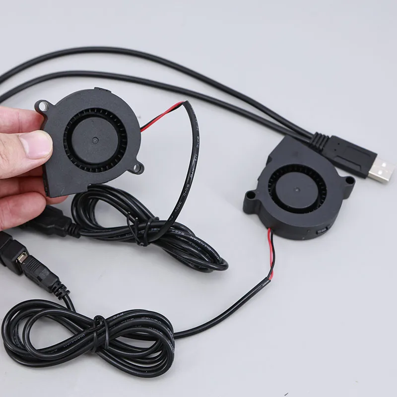 듀얼 40mm 50mm 60mm 80mm 90mm 120mm DC 5V 전원 공급 USB 블로워 팬, AV 리시버 DVR 냉각용 2 in 1 USB 케이블 포함