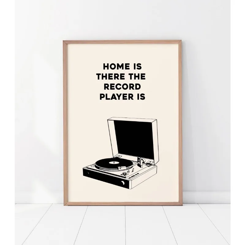 Vintage Vinyl Record Canvas Art - Minimalist Turntable Wall Decor