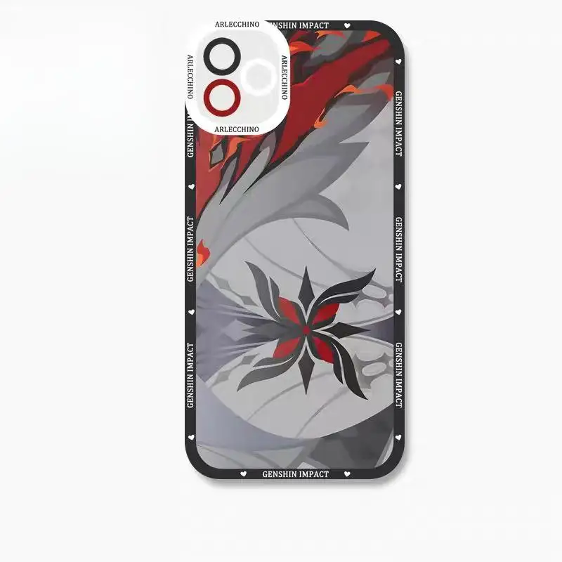 Genshin Impact Soft TPU Phone Case Featuring Xiao, Columbina, HuTao, and Furina