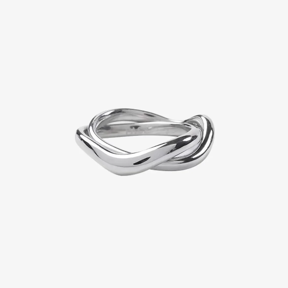 2023 Korean Wave New Twisted Double Layer Silver Color Ring Fashion Trend Accessori Per Gioielli Da Uomo E Da Donna Coppia Regali