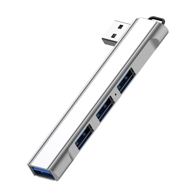 Laptop USB HUB Splitter Aluminum Extender Four Port Side Bending for Laptop PC Office