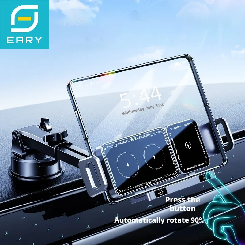 Eary 15W Wireless Car Charger for Samsung Z Fold 7 6 5 Fast Charging Air Vent Dashboard Phone Holder Mount for iPhone 16 Pro Max
