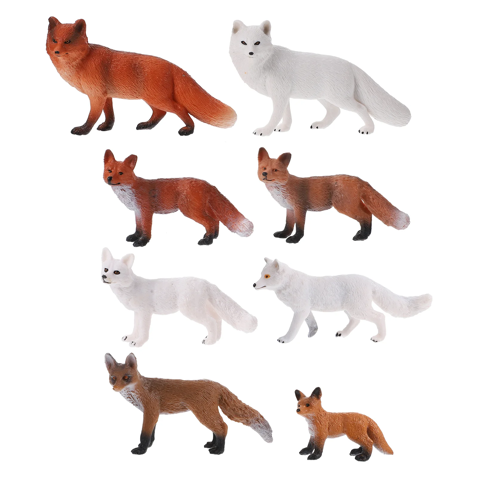 

8 Pcs Mini Plastic Animals Solid Fox Model Interesting Photo Props Figure Artificial Decor Toy Child