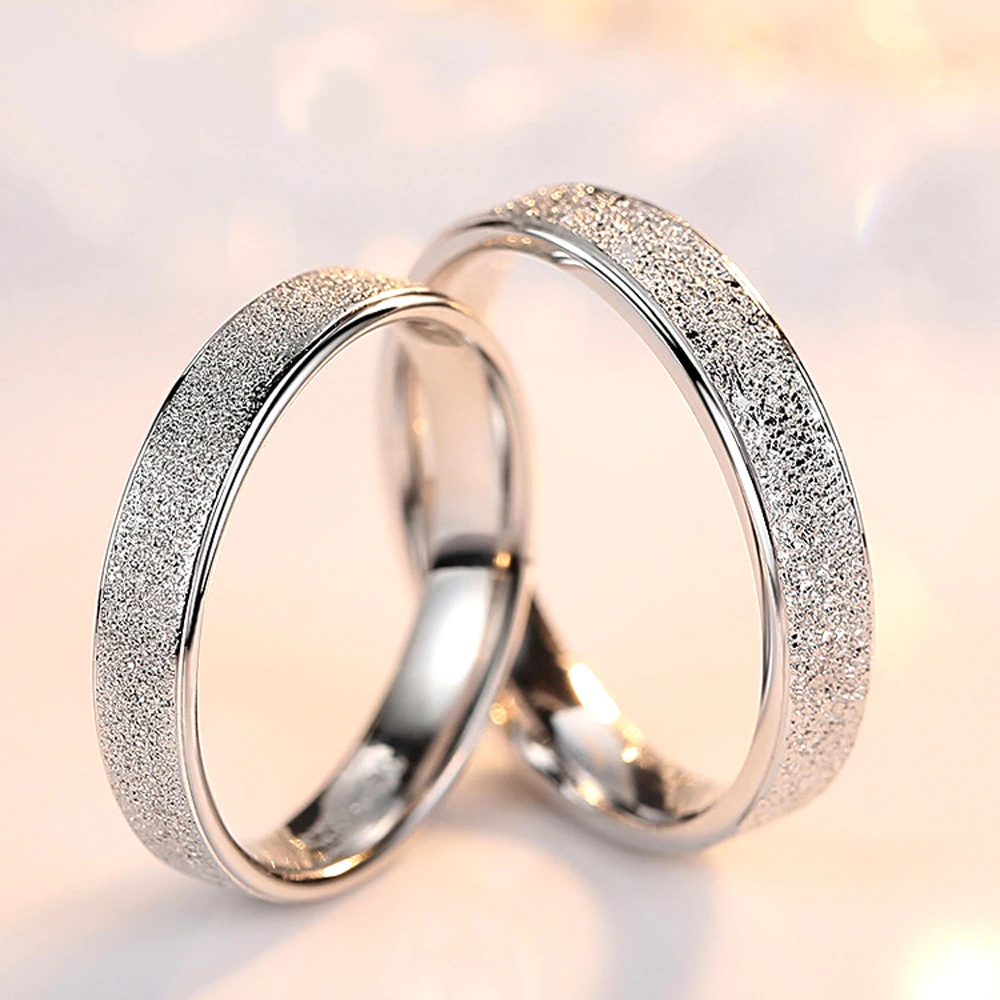 Rockyu 925 Silver Men's Love Ring – Simple Fashion Wedding Band, Couple Ring, Hypoallergenic