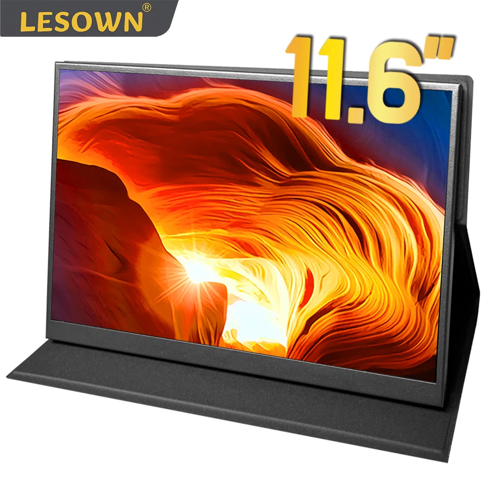 

Игровой монитор LESOWN USB Type-C 100% sRGB 11,6 дюймов 1920x108 0 IPS ноутбук ПК портативный Широкоэкранный монитор с динамиками