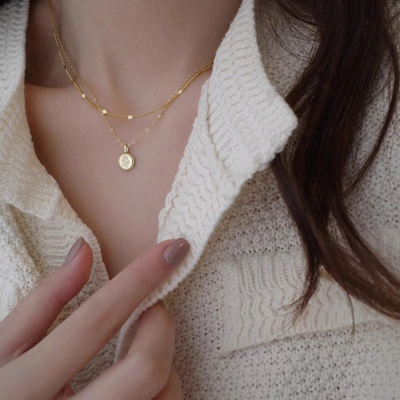Gold Plated Stainless Steel Minimalist Stacked Choker Chain Necklace Fashion Jewelry Gifts For Women Ladies Students Girls silver necklace cuban link chain necklace gold nameplate necklace stainless steel chain steel chain