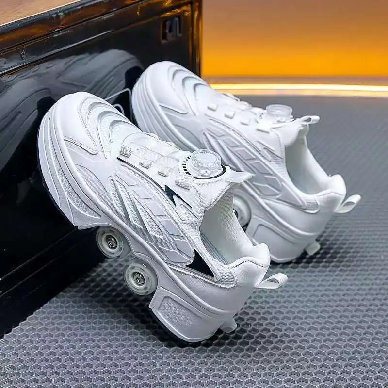 New large four-wheel retractable roller skates, perfect for outdoor sports and leisure activities. A great gift!