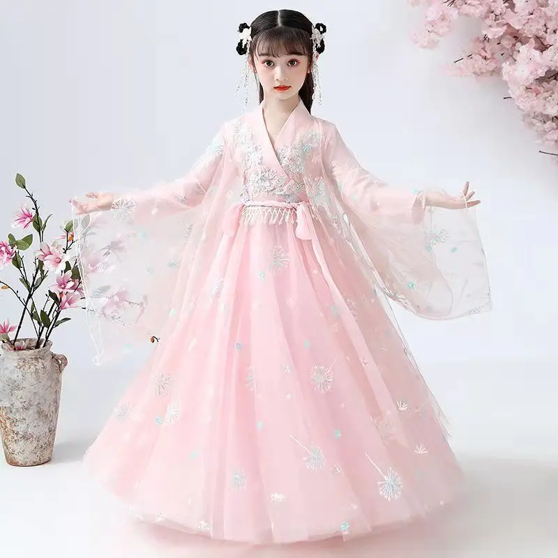 

Japanese and Korean girls Hanfu dress cute children's photography Christmas dress retro 3-6-10-13T children's costume photo dres