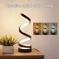 Modern Creative LED Table Lamp Spiral Desk Light 3 Colors Dimmable for Bedroom Living Room Office Bedside Decoration Lighting 1