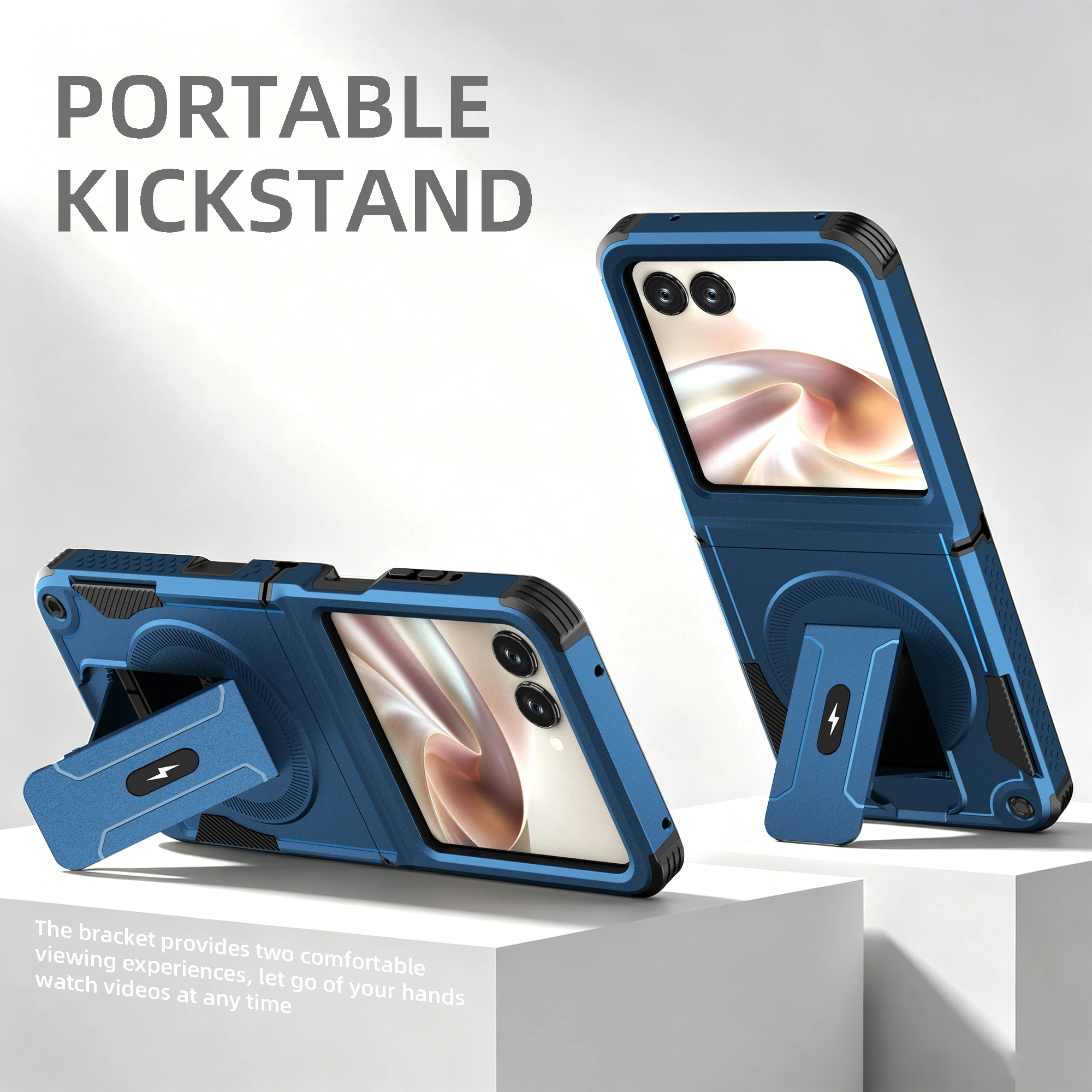 Mecha Magnetic Shockproof Slim Cover with Invisible Bracket and Hinge Protection