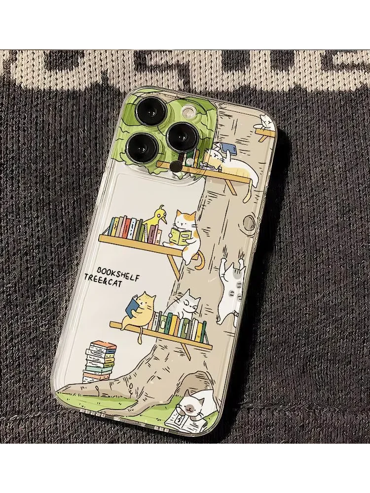 Whimsical Cartoon Cat Anti-Drop Dustproof Soft Phone Case