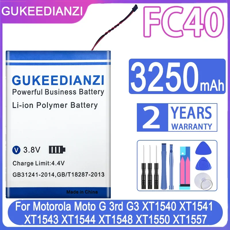 

GUKEEDIANZI Battery FC40 SNN5965A 3250mAh For Motorola Moto G 3rd G3 XT1540 XT1541 XT1543 XT1544 XT1548 XT1550 XT1557 + Tool Kit