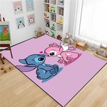 Disney Lilo and Stitch Pattern Large Area Rug 3D Carpet Home for Living Room Kids Bedroom Sofa Doormat Decor Children Floor Mats 1