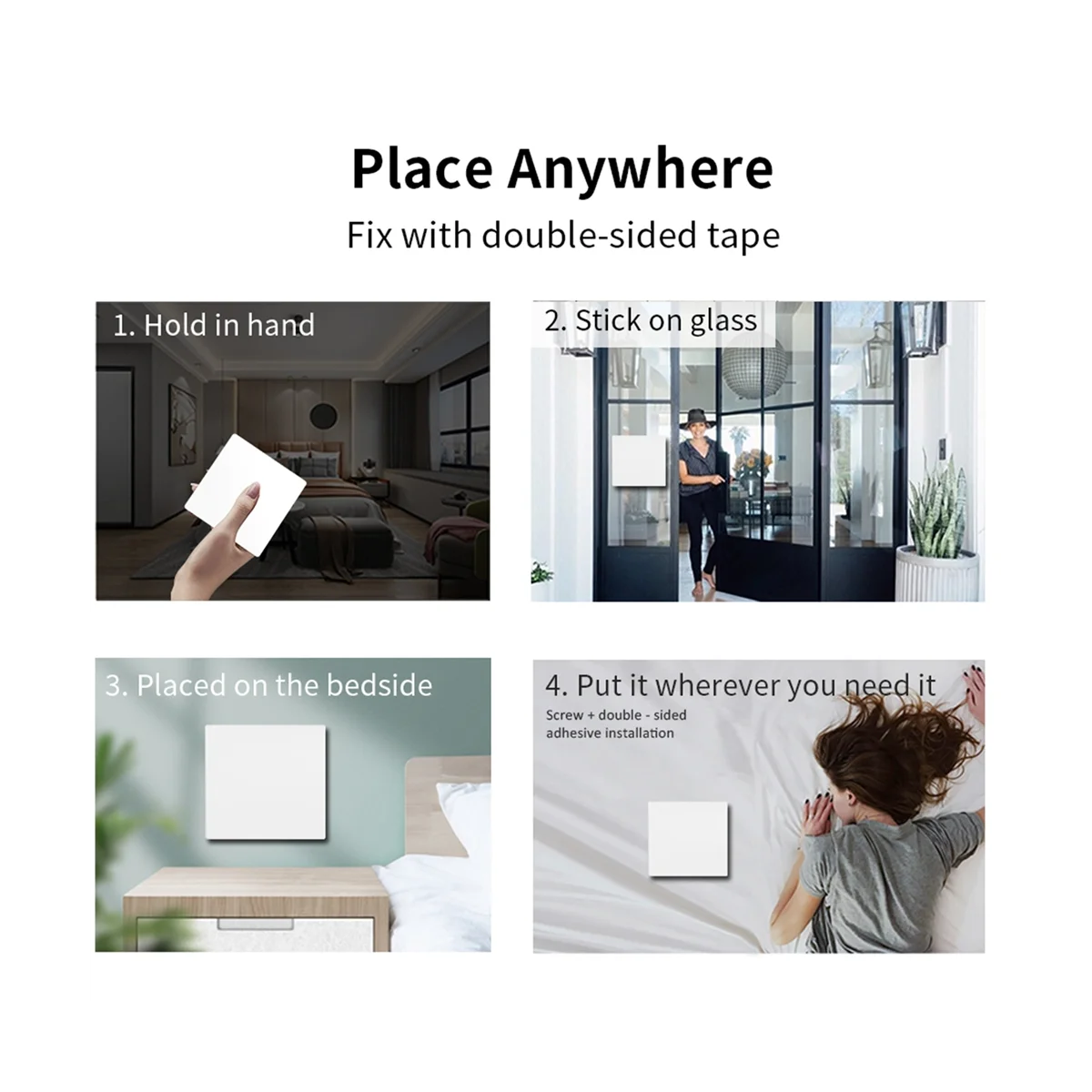 

Wireless Remote Control No Battery RF433Mhz Self-Powered Waterproof Light Switch 85V-240V, 2X2Gang 2Receiver