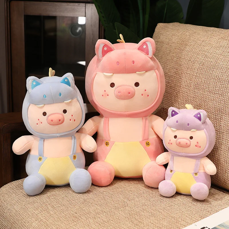 25/35/45cm Cartoon Braces Pig Plush Toy Cute Stuffed Animals Piggy  Plushies Doll Kawaii Soft Kids Babys Toys for Girls Gifts